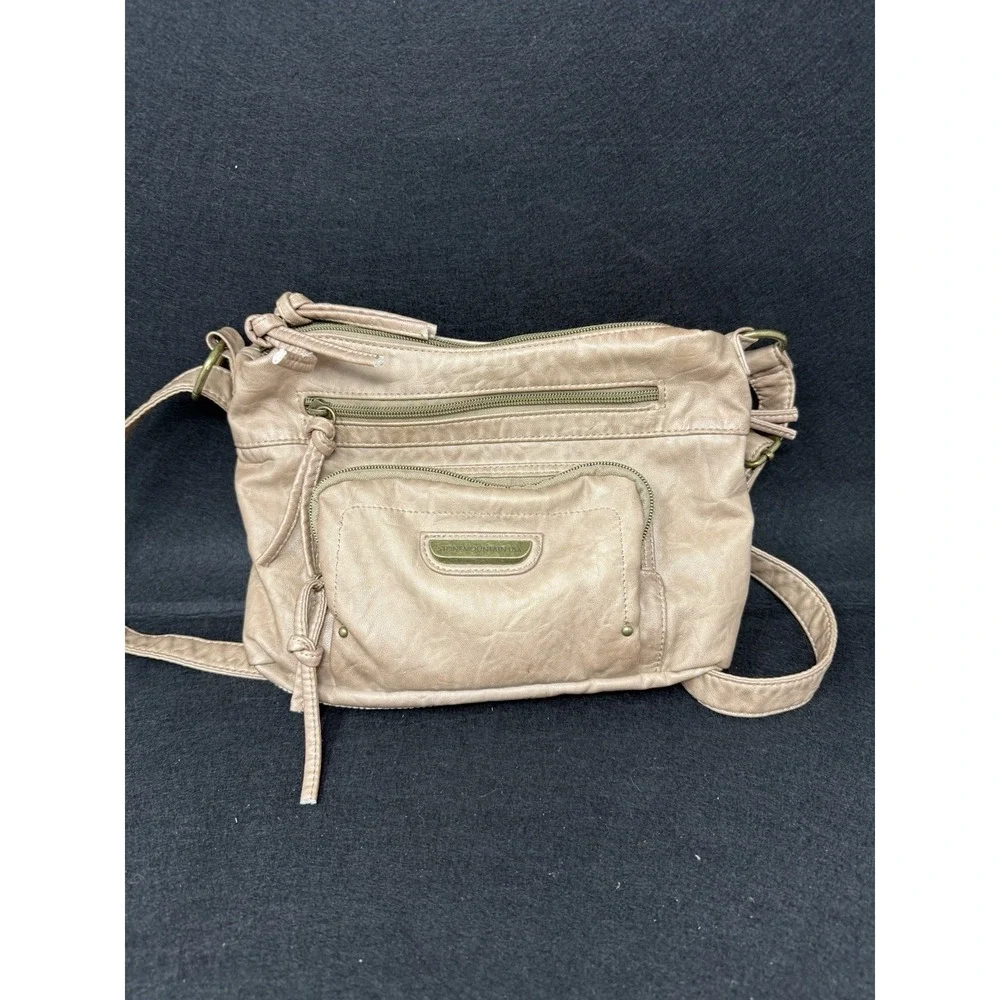 STONE MOUNTAIN USA Taupe Faux Leather Crossbody Bag Shoulder Bag Medium 11